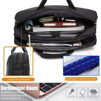 CoolBELL 17.3" Laptop Táska Fekete, Multifunkcionális Üzleti Messenger Táska 4