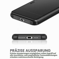 Husă Coolden pentru iPhone 11 cu suport pentru carduri, 2 sloturi, husă de protecție din silicon TPU moale, rezistentă la șocuri, negru 5