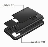 Husă Coolden pentru iPhone 11 cu suport pentru carduri, 2 sloturi, husă de protecție din silicon TPU moale, rezistentă la șocuri, negru 4