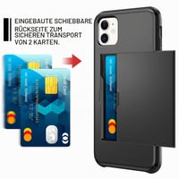 Husă Coolden pentru iPhone 11 cu suport pentru carduri, 2 sloturi, husă de protecție din silicon TPU moale, rezistentă la șocuri, negru 2