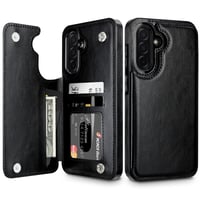 Coolden Samsung Galaxy A56 5G PU bőr flip tok kártyatartóval - fekete 1