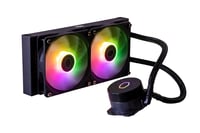 Cooler Master MasterLiquid 240L Core ARGB Processzor Vízhűtő - 240 mm Radiátor, Dupla Kamrás Szivattyú, 120 mm ARGB Ventilátor, LGA1700 AM5 AM4 Kompatibilis, Fekete 1