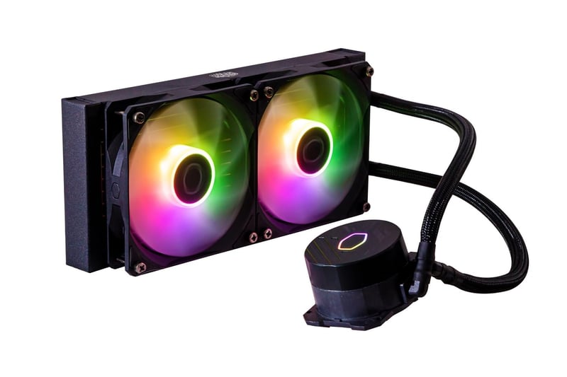 Cooler Master MasterLiquid 240L Core ARGB Processzor Vízhűtő - 240 mm Radiátor, Dupla Kamrás Szivattyú, 120 mm ARGB Ventilátor, LGA1700 AM5 AM4 Kompatibilis, Fekete