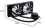 Cooler Master MasterLiquid 240L Core ARGB Processzor Vízhűtő - 240 mm Radiátor, Dupla Kamrás Szivattyú, 120 mm ARGB Ventilátor, LGA1700 AM5 AM4 Kompatibilis, Fekete 9