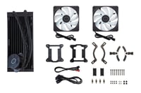 Cooler Master MasterLiquid 240L Core ARGB Processzor Vízhűtő - 240 mm Radiátor, Dupla Kamrás Szivattyú, 120 mm ARGB Ventilátor, LGA1700 AM5 AM4 Kompatibilis, Fekete 8