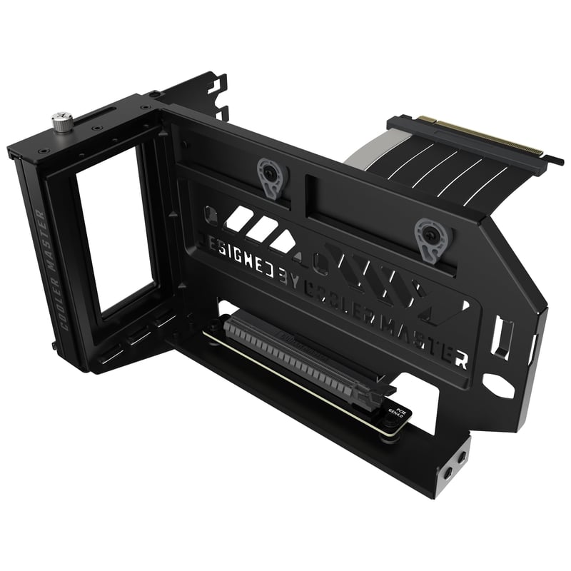 Cooler Master Vertical GPU Holder Kit V3 negru - pentru carcase PC E-ATX/ATX/mATX, PCI-E 4.0, suport modular pentru placă grafică, oțel SGCC, cu cablu riser de 165 mm