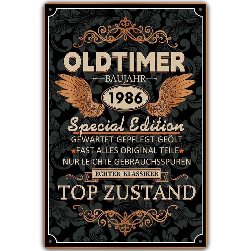 Coolgaga 1986 Születésnapi Ajándék 40. Születésnapra Férfiaknak, Vintage Autós Bádogtábla Special Edition, Vicces Dekoráció Férjnek, Fivérne