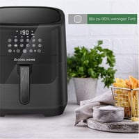 CoolHome AF23 XXL Deluxe Forrólevegős Sütő - 6,5 Literes Kerámia Bevonatú Airfryer - Előre Beállított Programokkal - Fekete 4