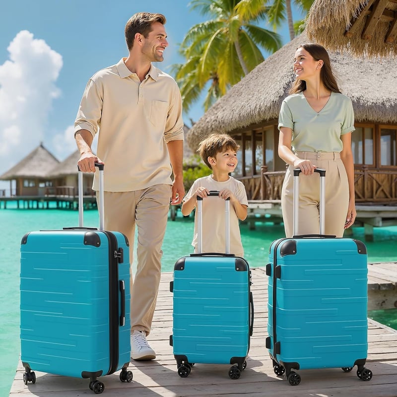 COOLIFE Kemény Bőrönd Gurulós Utazási Táska Bővíthető ABS Anyag TSA Zár 4 Kerék