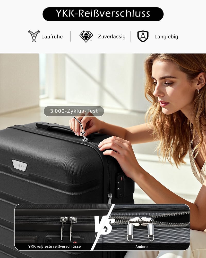 COOLIFE kemény bőrönd TSA zárral 4 kerekű nagy utazó bőrönd holdéjszaka fekete