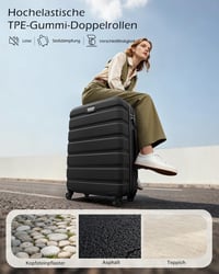 COOLIFE kemény bőrönd TSA zárral 4 kerekű nagy utazó bőrönd holdéjszaka fekete 3