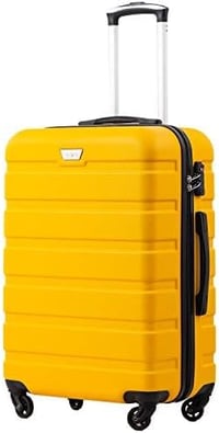 COOLIFE Kemény Héjú Bőrönd 93L - Citromsárga Gurulós Utazóbőrönd TSA-Zárral, 4 Kerékkel, ABS Anyagból, Unisex Kivitel 7