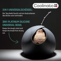 Coolinato 3 az 1-ben szilikon tál kenyérsütő forma sütéshez keveréshez gőzöléshez 230 C-ig hőálló 24 cm 4