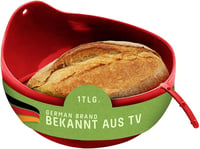 Coolinato 3 az 1-ben szilikon univerzális tál Piros 24 cm sütéshez keveréshez gőzöléshez 230 C-ig hőálló 1