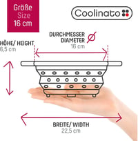 Coolinato Összecsukható szilikon szűrő 16 cm szürke, helytakarékos, könnyen tisztítható, mosogatógépben mosható 4