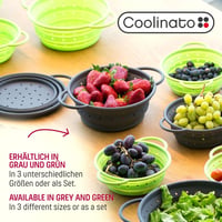 Coolinato Összecsukható szilikon szűrő 16 cm szürke, helytakarékos, könnyen tisztítható, mosogatógépben mosható 6