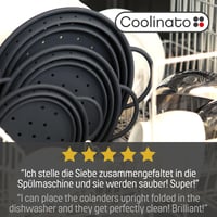 Coolinato Összecsukható szilikon szűrő 16 cm szürke, helytakarékos, könnyen tisztítható, mosogatógépben mosható 7