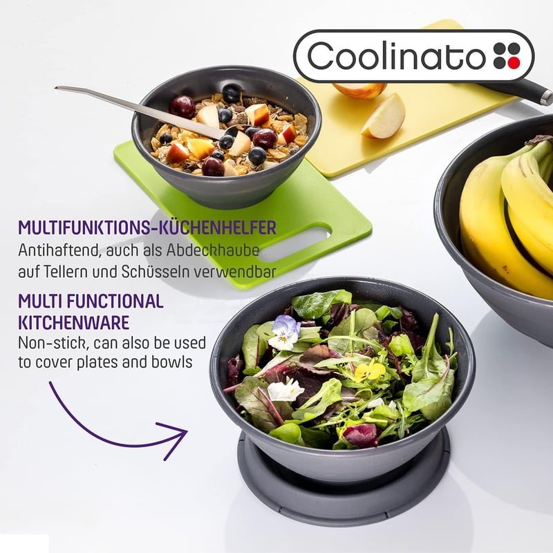 Coolinato összecsukható szilikon tál szett 16-24 cm szürke