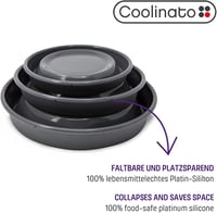 Coolinato összecsukható szilikon tál szett 16-24 cm szürke 2