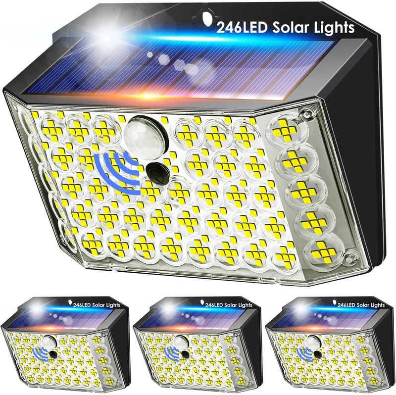 COOLNIGHT 246 LED napelemes kültéri lámpa mozgásérzékelővel, 2000 lm, 3 mód, IP65