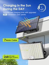 COOLNIGHT 268 LED Napelemes Mozgásérzékelős Kültéri Lámpa 2db Távirányítóval IP65 2