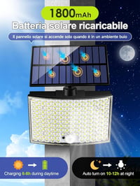 COOLNIGHT 268 LED Napelemes Mozgásérzékelős Kültéri Lámpa 2db Távirányítóval IP65 6