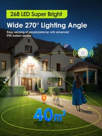 COOLNIGHT 268 LED Napelemes Mozgásérzékelős Kültéri Lámpa 2db Távirányítóval IP65 5