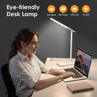 COOLNIGHT LED Asztali Lámpa USB Töltővel, 15 Fokozat + 5 Szín, Dimmelhető Asztali Lámpa Időzítővel 2