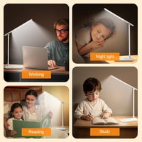 COOLNIGHT LED Asztali Lámpa USB Töltővel, 15 Fokozat + 5 Szín, Dimmelhető Asztali Lámpa Időzítővel 7