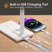 COOLNIGHT LED Asztali Lámpa USB Töltővel, 15 Fokozat + 5 Szín, Dimmelhető Asztali Lámpa Időzítővel 4