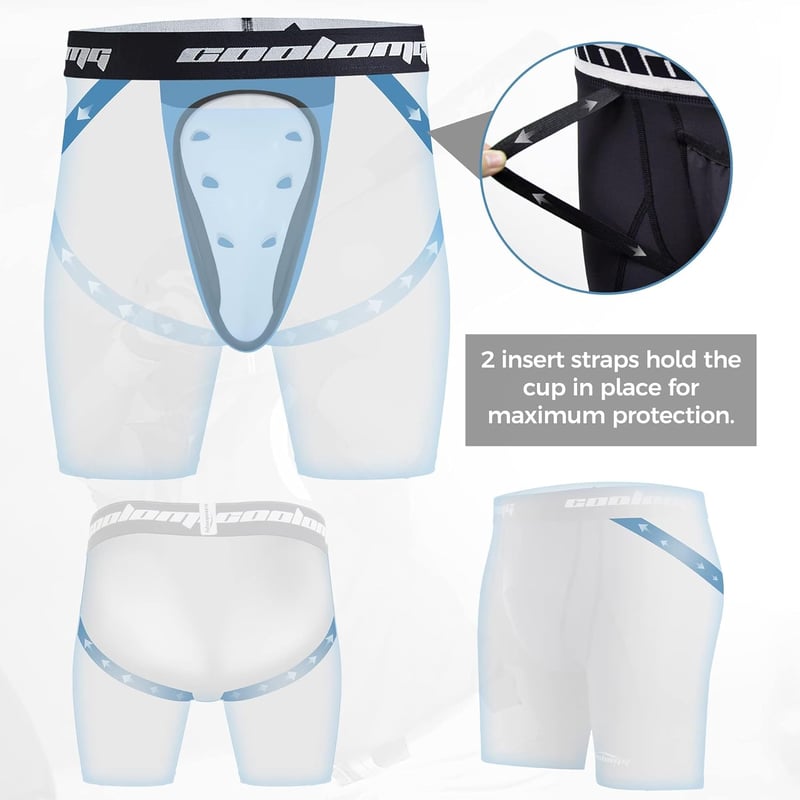 COOLOMG Férfi Comb Védő Jockstrap Kompressziós Alsónadrág Martial Arts Taekwondo