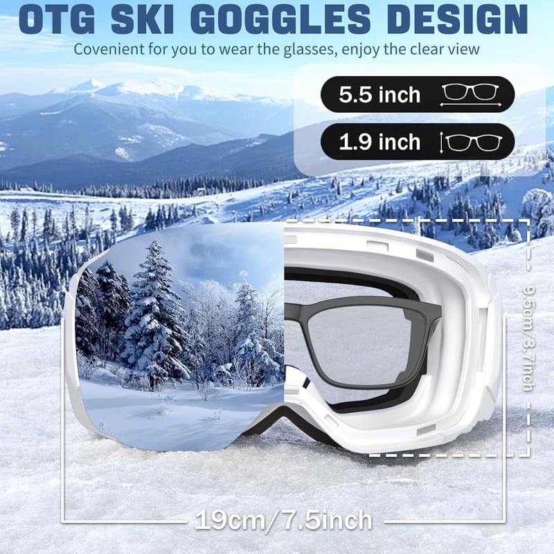 COOLOO Mágneses Síszemüveg OTG Anti-Fog UV Védelem Férfi Női