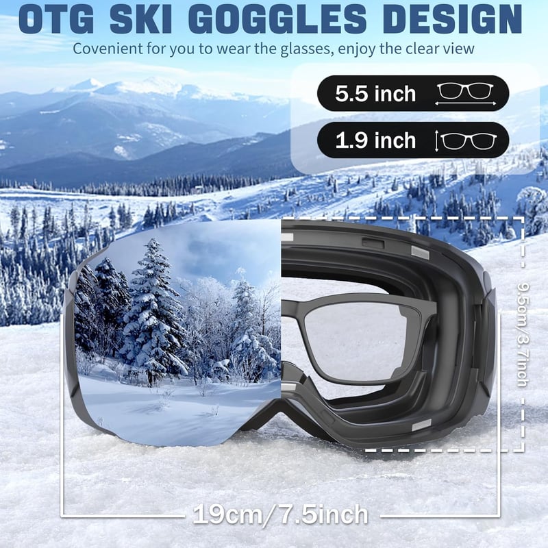 COOLOO Mágneses Síszemüveg OTG Anti-Fog UV Védelem Férfi Női Serdülő