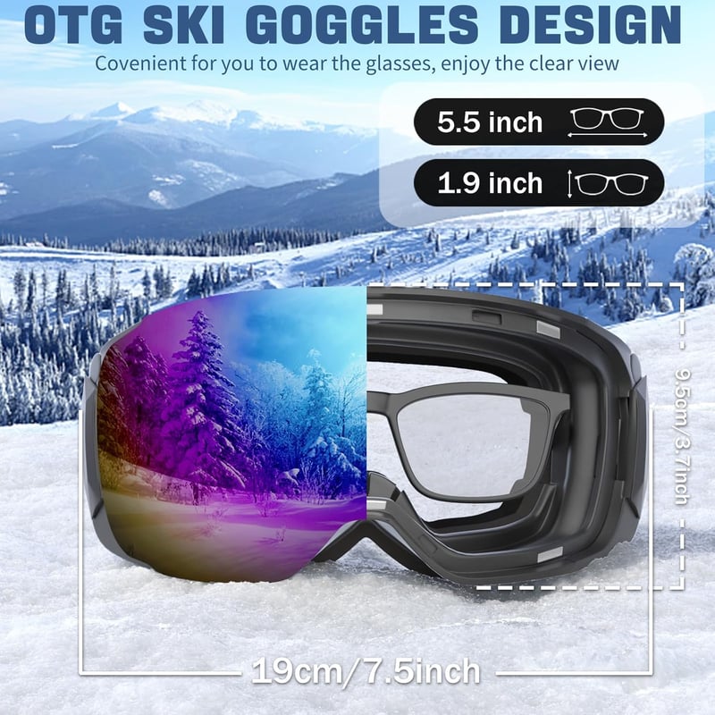 COOLOO Mágneses Síszemüveg OTG Anti-Fog UV Védelem Unisex
