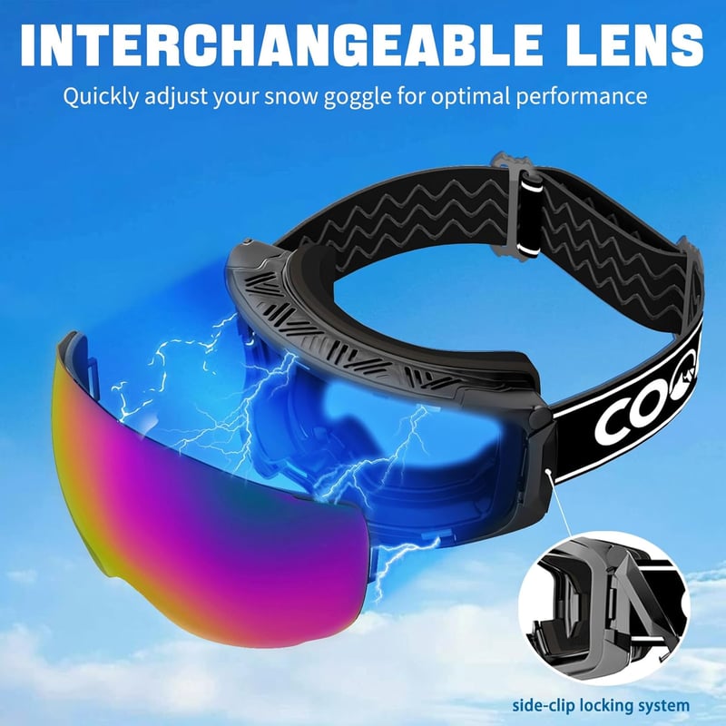 COOLOO Mágneses Síszemüveg OTG Anti-Fog UV Védelem Unisex