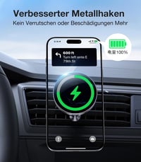 Coolpow MagSafe autós telefontartó 15W vezeték nélküli töltéssel iPhone 17/16/15/14-hez 9