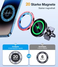 Coolpow MagSafe autós telefontartó 15W vezeték nélküli töltéssel iPhone 17/16/15/14-hez 4
