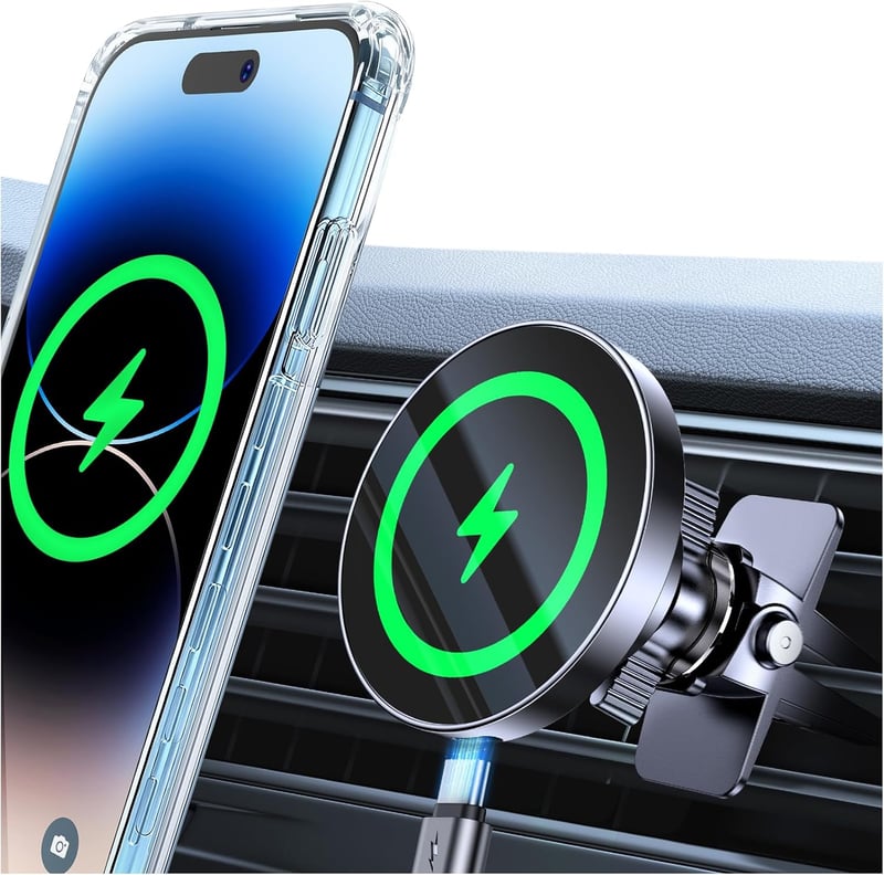 Coolpow MagSafe autós telefontartó 15W vezeték nélküli töltéssel iPhone 17/16/15/14-hez
