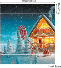 Cooltto Karácsonyi Szánkós Ház 3D Lépcsőmatrica Szett - Öntapadós, Vízálló PVC Dekoráció, 18x100 cm, 6 db - Téli Ünnepi Lakásdekoráció 2