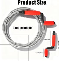 COONE 5 m x 6 mm csatorna lefolyótisztító spirál kézi hajtókarral, leeresztő rugó, konyha fürdő zuhany mosdóhoz 2