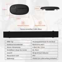Hrudný snímač tepovej frekvencie CooSpo H6M s Bluetooth a ANT+, EKG meranie, vodoodolnosť IP67, kompatibilný s aplikáciami Wahoo, Polar Beat, Kinomap 6