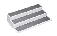 Trojposchodový protišmykový organizér na police Copco Basics – biely/sivý – 38x22,5x8,5 cm 1