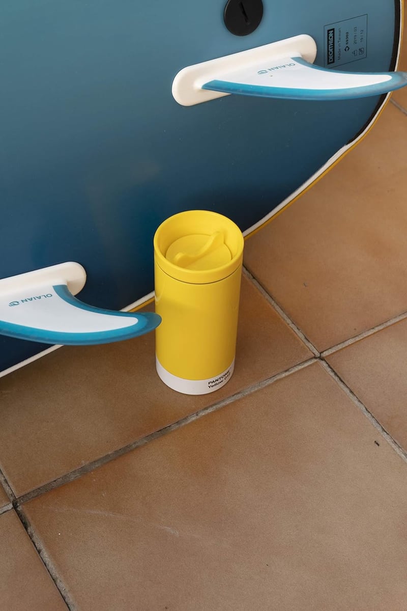 Copenhagen Design Pantone utazó bögre rozsdamentes acél sárga 400ml