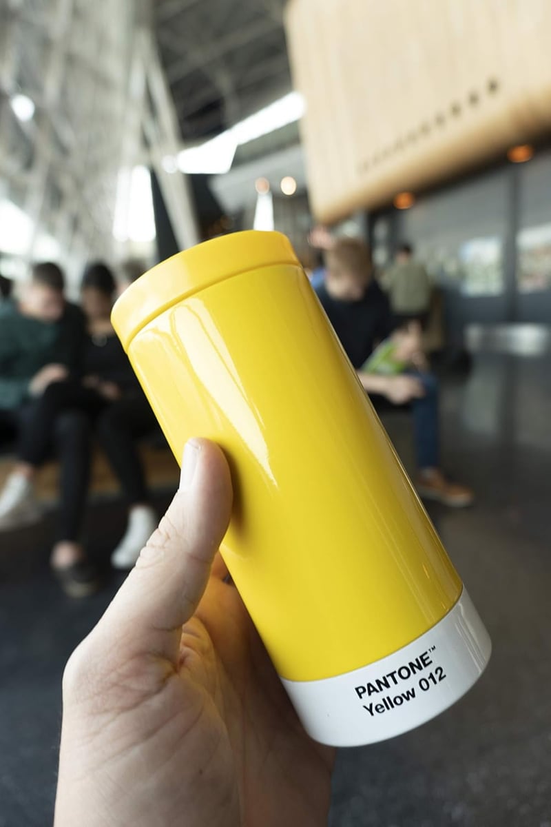 Copenhagen Design Pantone utazó bögre rozsdamentes acél sárga 400ml