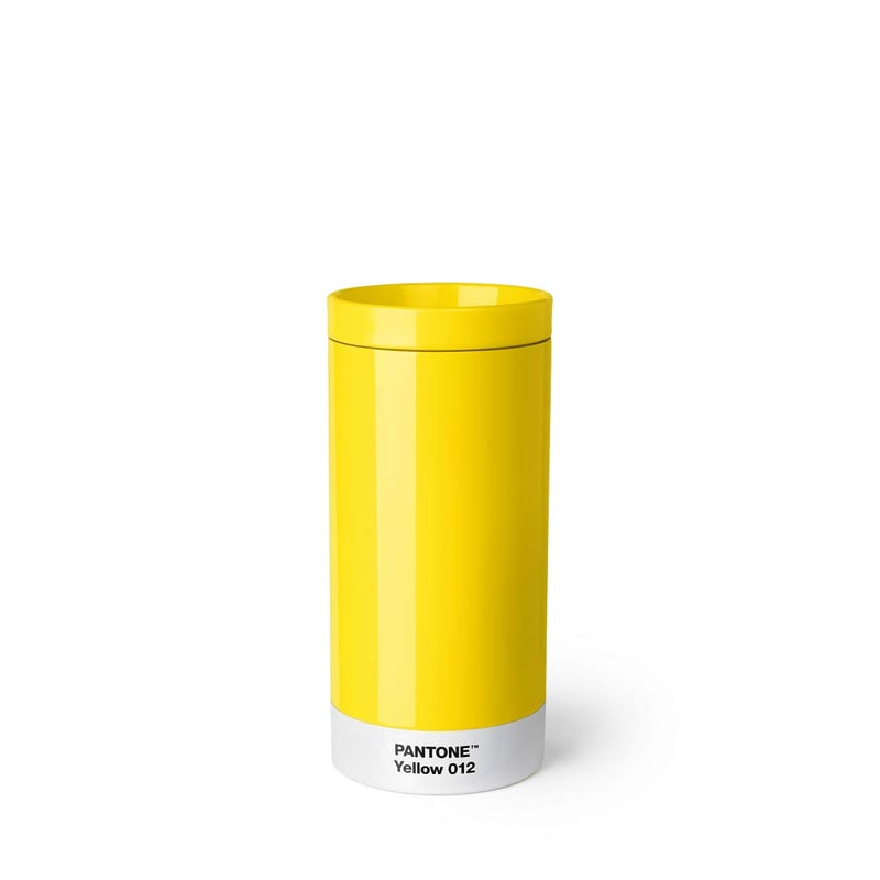 Cestovný hrnček Copenhagen Design Pantone z nehrdzavejúcej ocele, žltý, 400 ml