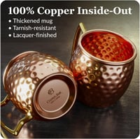 Copper-Bar Moscow Mule tömör réz bögre készlet, kalapált - 4 × 16 oz 3