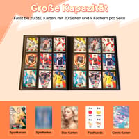 COQOYO album za sakupljanje 360 karata, s 9 džepova po stranici i elastičnom trakom, velika vodootporna mapa za kolekcionare s anime motivima 6