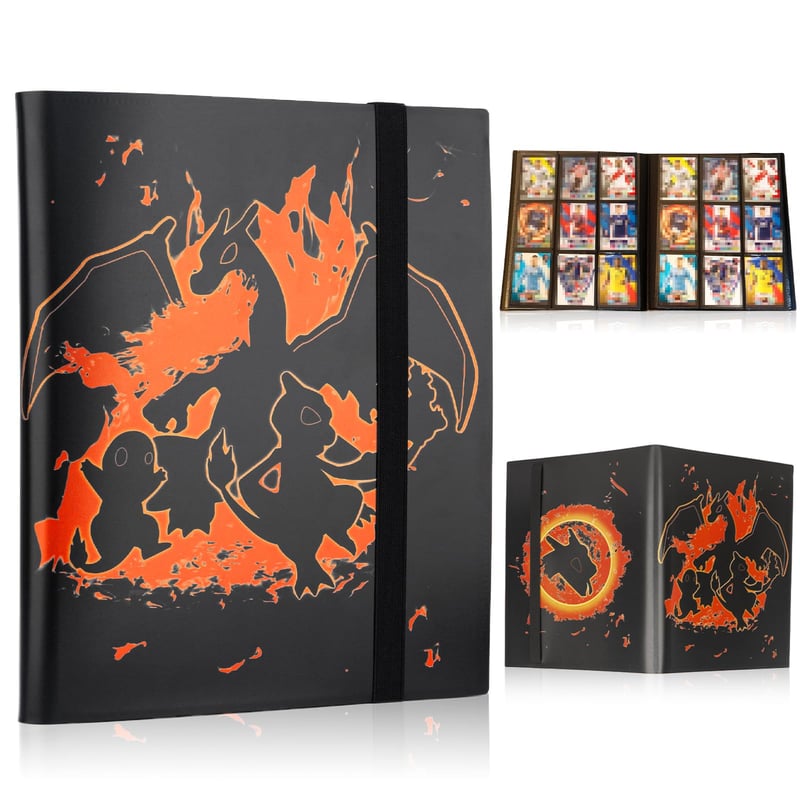 COQOYO album za sakupljanje 360 karata, s 9 džepova po stranici i elastičnom trakom, velika vodootporna mapa za kolekcionare s anime motivima