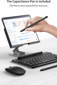 COQUE Galaxy Z Fold 7/6/5/4/3 mobil iroda billentyűzet készlet telefontartó forgatós szárral, stylus ceruzával, vezeték nélküli egérrel, fek 4