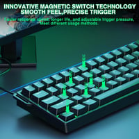 CORBOBO WIN60 HE vezetékes 60% mechanikus gamer billentyűzet mágneses switch hot swap RGB 8000 Hz rapid trigger PC fekete 4